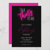 Praat 30 tegen me Neon verjaardagsuitnodiging Kaart (Voorkant / Achterkant)