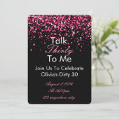 Praat 30 tegen me verjaardagsuitnodiging kaart (Staand voorkant)