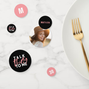 Praat 30 tegen mij moderne girly typografie verjaa confetti