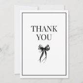 Praat 30 voor mij Black and White Bow Dertig Verja Bedankkaart (Voorkant)