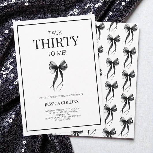 Praat 30 voor mij Black White Dertig verjaardagsfe Kaart