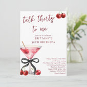 Praat 30 voor mij Cherry Martini 30e verjaardag Kaart (Staand voorkant)