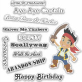 praat als een piraat Boy Sticker (Voorkant)