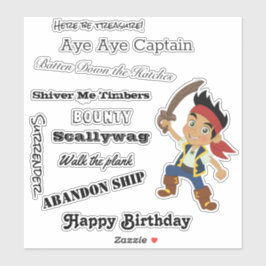 praat als een piraat Boy Sticker