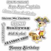 praat als een piraat Boy Sticker (Voorkant)