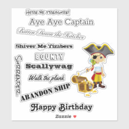 praat als een piraat Boy Sticker