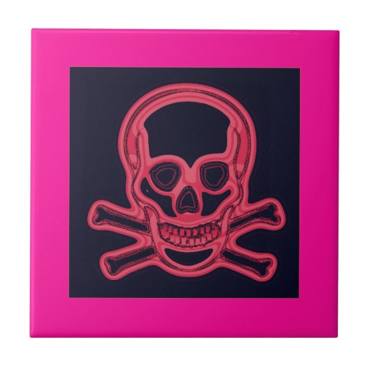 Praat als een piraatdag, roze tegeltje (Voorkant)