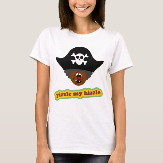 Praat als een zwarte piraat t-shirt (Voorkant)