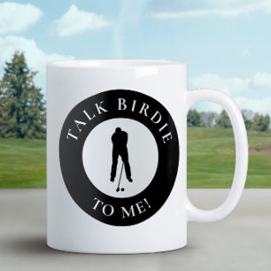 Praat Birdie Met Mij Grappige Golfer Silhouet Zwar Koffiemok