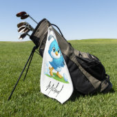 Praat birdie tegen me, Schattige Bird Golfen Golfhanddoek (Groen)
