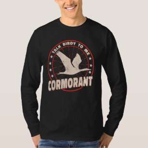 Praat Birdy met me vintage grote zwarte Aalscholve T-shirt