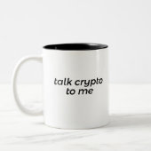 Praat crypto tegen mij tweekleurige koffiemok (Links)