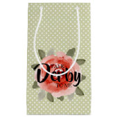 PRAAT DERBY AAN ME Red Rose KLEINE geschenkzakken Klein Cadeauzakje (Voorkant)