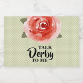 Praat Derby met Me Bloemstuk Likeurfles Etiket (Enkel label)