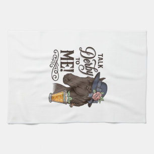 Praat Derby met Me Paard Vintage Gravure Shirt_1 Theedoek