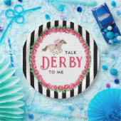 Praat Derby met Me | Paardenrace Derby Bruidsborre Papieren Bordje (Feest)