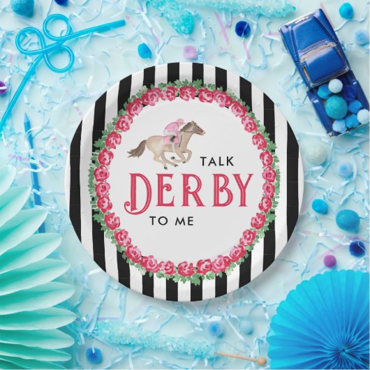 Praat Derby met Me | Paardenrace Derby Bruidsborre Papieren Bordje (Feest)