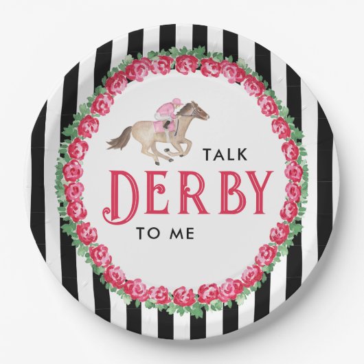 Praat Derby met Me | Paardenrace Derby Bruidsborre Papieren Bordje (Voorkant)