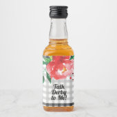 Praat Derby met Me Rose Zwart Wit Mini Likeurfles Etiket (Voorkant)