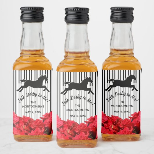 Praat Derby met mij Racehorse en Rozen Likeurfles Etiket (Flessen)