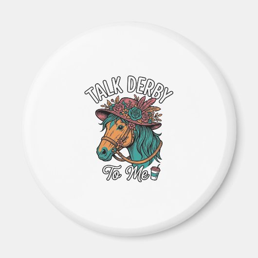 Praat Derby Paard Vintage Gravure Ontwerp Magneet (Voorkant)