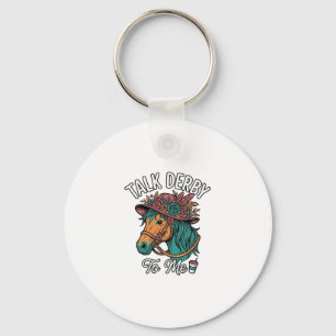 Praat Derby Paard Vintage Gravure Ontwerp Sleutelhanger