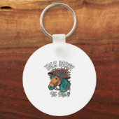Praat Derby Paard Vintage Gravure Ontwerp Sleutelhanger (Voorkant)