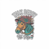 Praat Derby Paard Vintage Gravure Ontwerp Sticker (Voorkant)