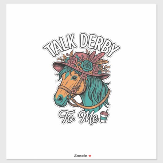 Praat Derby Paard Vintage Gravure Ontwerp Sticker (Vel)