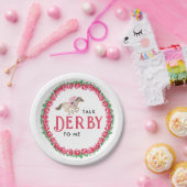 Praat Derby tegen Me | Paardenrace Derby Bruidsmei Papieren Bordje (Feest)