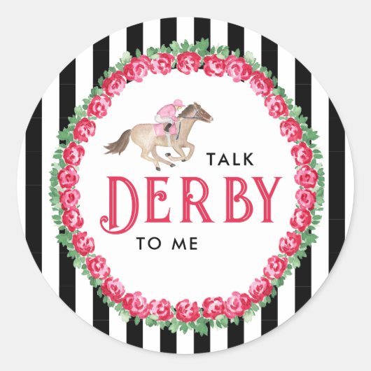 Praat Derby tegen Me | Paardenrace Derby Bruidsmei Ronde Sticker (Voorkant)