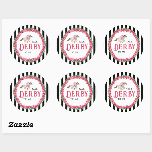 Praat Derby tegen Me | Paardenrace Derby Bruidsmei Ronde Sticker (Vel)