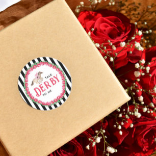 Praat Derby tegen Me   Paardenrace Derby Bruiloft Ronde Sticker