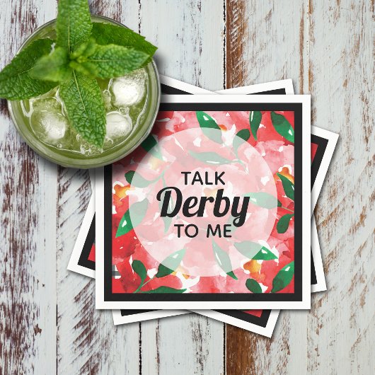 Praat Derby tegen me Red Roses Floral Servet