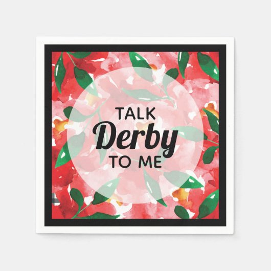 Praat Derby tegen me Red Roses Floral Servet (Voorkant)