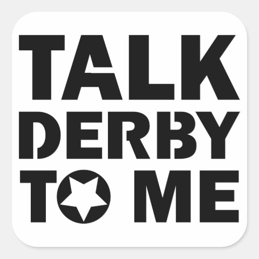 Praat Derby tegen me, Roller Derby Girl Design Vierkante Sticker (Voorkant)