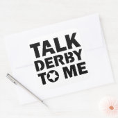 Praat Derby tegen me, Roller Derby Girl Design Vierkante Sticker (Envelop)