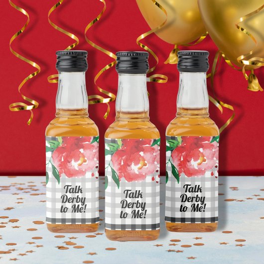 Praat Derby tegen me Roos Black White Mini Likeurfles Etiket