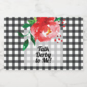 Praat Derby tegen Me Rose Zwart Witte Mini Likeurfles Etiket (Enkel label)