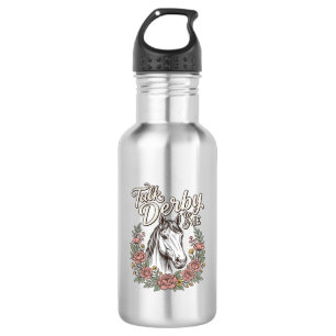 Praat Derby Tegen Mij Bloemig Paard Vintage T-shir Waterfles
