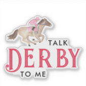Praat Derby tegen Mij | Paardenrace Derby Bruidsbo Sticker (Voorkant)