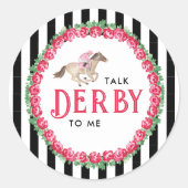 Praat Derby tegen Mij | Paardenrace Derby Bruidsdo Ronde Sticker (Voorkant)