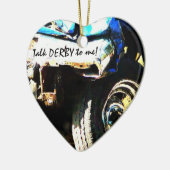 Praat DERBY tegen mij! Verongelukte Derby-auto Keramisch Ornament (Links)