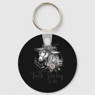 Praat Derby To Me Floral Horse Racing Funny Horses Sleutelhanger
