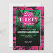 Praat Dertig Aan Mij Neon Pink Tropical 30e Verjaa Kaart (Voorkant)