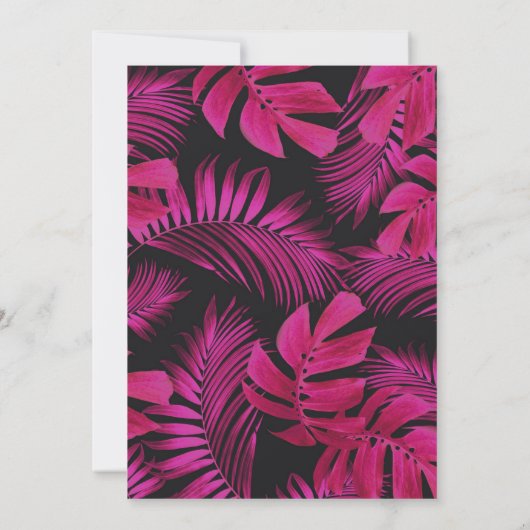 Praat Dertig Aan Mij Neon Pink Tropical 30e Verjaa Kaart (Achterkant)