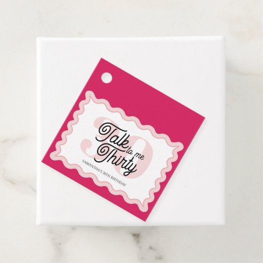 Praat Dertig met me Curvy Groovy 30th Verjaardag Bedankjes Labels (In situ)