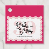Praat Dertig met me Curvy Groovy 30th Verjaardag Bedankjes Labels (Voorkant)