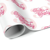 Praat Dertig met me Curvy Groovy 30th Verjaardag Cadeaupapier (Rol Hoek)