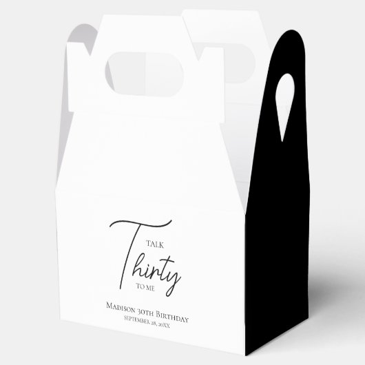 Praat dertig tegen me 30ste Black & White verjaard Bedankdoosjes (Geopend)